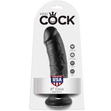 Black Dildo, 20 cm - King Cock | KING COCK | Dildot