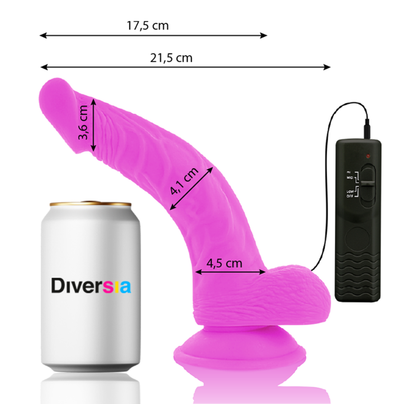 Dildo - Flexible Vibrating, 21 cm - Diversia | DIVERSIA | Seksilelut