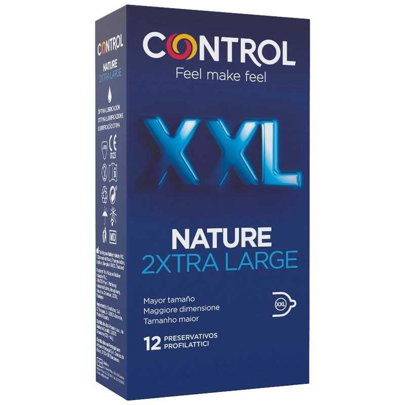 Kondomi 2Xtra XXL , 12 kpl - Control Nature | CONTROL CONDOMS | Koko XL (Suuri)