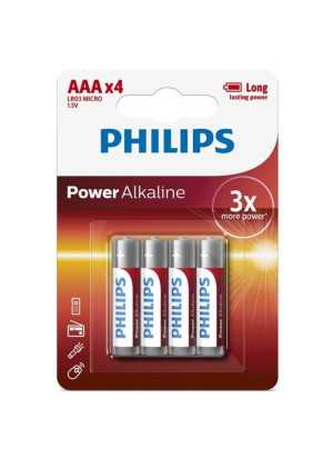 Philips - Power Alkaline paristot AAA LR03, 4kpl | PHILLIPS | Paristot